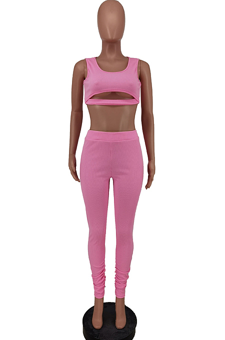 Sexy Pit Bar High Elastic Sleeveless Two-Piece ZDD31108
