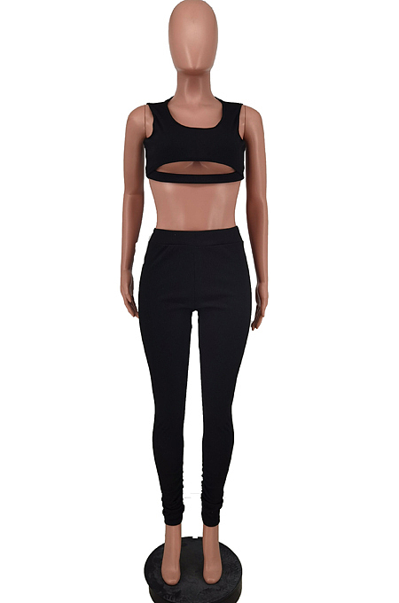 Sexy Pit Bar High Elastic Sleeveless Two-Piece ZDD31108