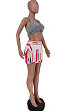 Sexy Print Stretch Vest Short Skirts Two-Piece ZDD31118