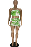 Euramerican Fashion Personality Print Boot Tube Top Short Skirts Two-Piece WJ5218 