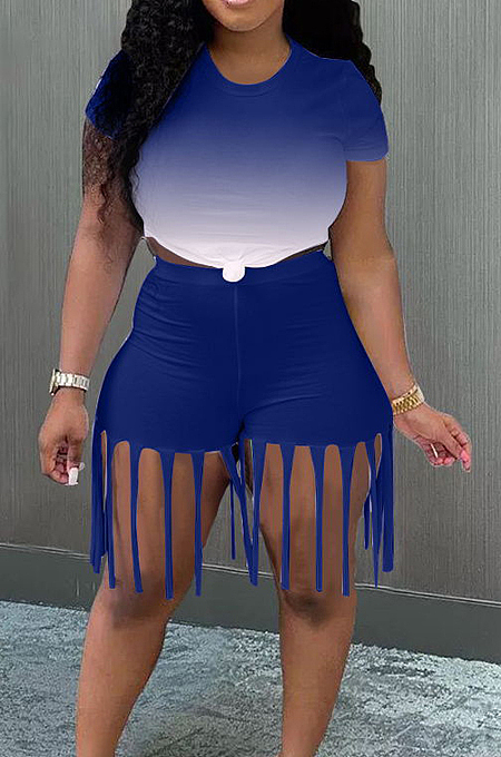Fshion Sexy Gradient Tassel Culitave One's Morality Two-Piece YZL849