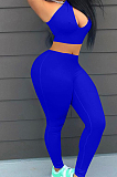 Euramerican Pure Color One Shoulder Carry Buttocks Pants Two-Piece YZL848