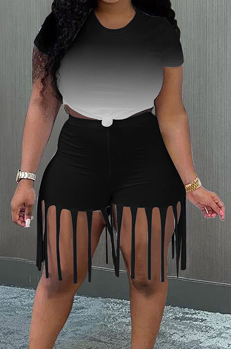 Fshion Sexy Gradient Tassel Culitave One's Morality Two-Piece YZL849