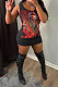 Women Positioning Printing Sleeveless Mini Dress JR3619