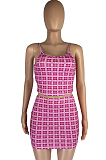 Fashion Sexy Plaid Sling Short Skirt Two-Piece LMM8237