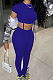 Fashion Casual Drawsting Open Fork Toning Two-Piece LY032