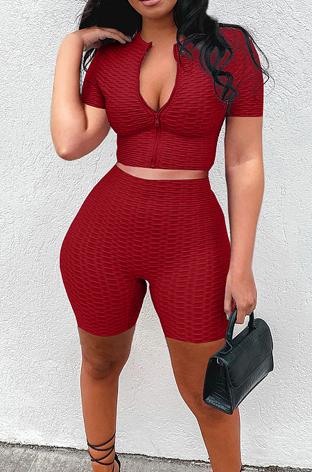 Casual Sports Yoge Pants Cardigan Zipper Two-Piece LML234