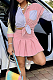 Euramerican Fashion Stripe Splied Shirt Shorts Skirt Two-Piece LSZ9097