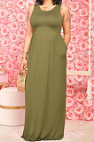 Women Pure Color Long Dress JR3625