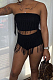Euramerican Sexy Tassel Boob Tube Top Shorts Two-Piece LY034 