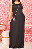 Women Pure Color Long Dress JR3625