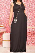 Women Pure Color Long Dress JR3625
