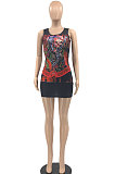 Women Positioning Printing Sleeveless Mini Dress JR3619