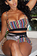 Summer Fashion Sexy Vertical Stripes Slip Shorts Sets  ZZS8381