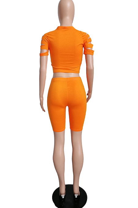 Fashion Casual Hurnt Flower Sports Two-Piece LML236