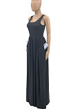 Women Pure Color Long Dress JR3625