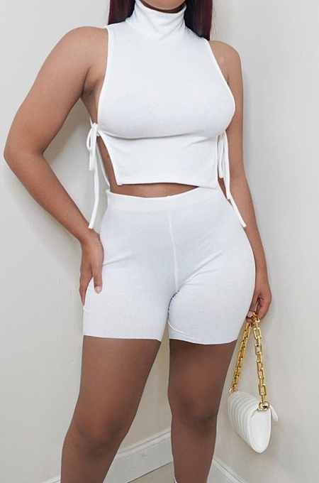 Euramerican High Neck Side Bind Casual Two-Piece LY033