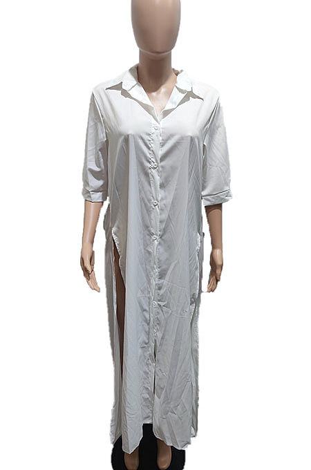 Simplee Pure Color Half Sleeve T Shirt/Shirt Dress BLE2320