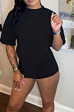 Fashion Casual Irregularity Short Sleeve T-Shirt Shorts Two-Piece C3054