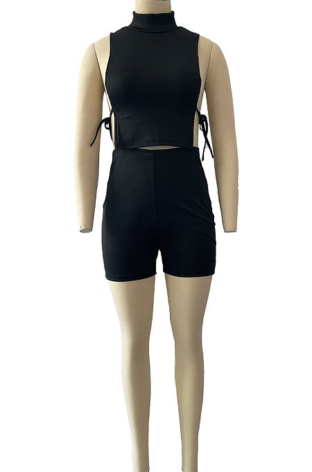 Euramerican High Neck Side Bind Casual Two-Piece LY033