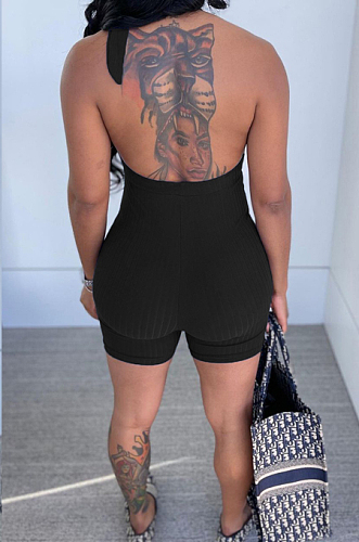 Euramerican Sexy Pit Bar Deep V Hang A Neck Jumpsuits LML237