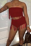Euramerican Sexy Tassel Boob Tube Top Shorts Two-Piece LY034 