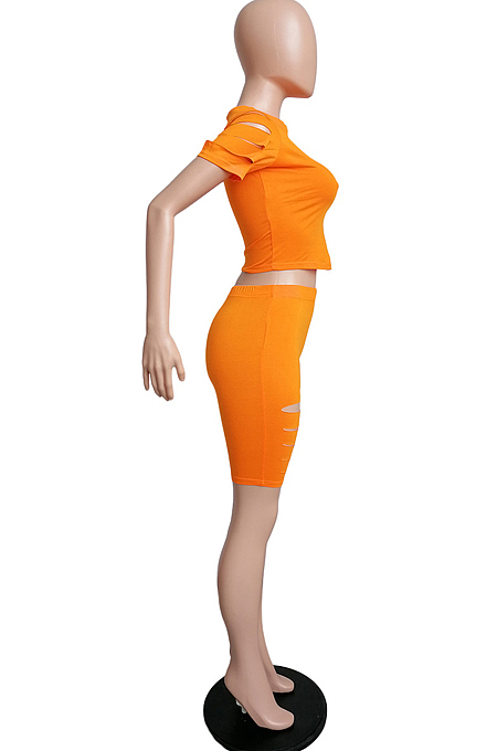Fashion Casual Hurnt Flower Sports Two-Piece LML236