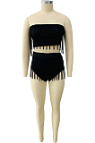 Euramerican Sexy Tassel Boob Tube Top Shorts Two-Piece LY034 