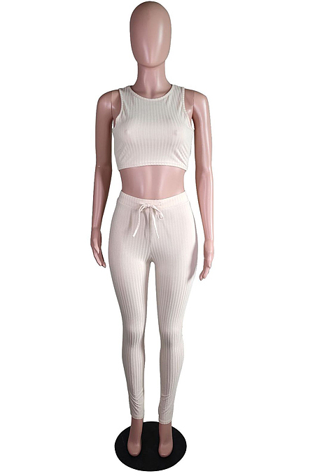 Summer Fashion Casual Sleeveless Vest Long Pants Two-Piece N9286 