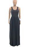 Women Pure Color Long Dress JR3625