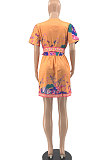 Euramerican Women Positioning Hurnt Flower Mini Dress JR3616