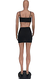 Fashion Sexy Milk Fiber Pure Color Sling Short Skirt Two-Piece CCN1841