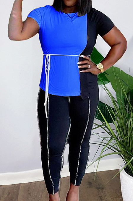Euramrican Pure Color Spliced Fashion Casusl Two-Piece HHM6523 