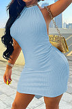 SUPER WHOLESALE | Halter Neck Knotted Strap Cultivate One's Morality Sexy Mini Dress Q870