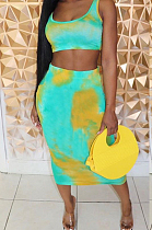 Euramerican Fashion Tie Dye Print Two-Piece OMM1064