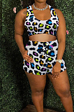 Fashion Casual Print Vest Shorts Sports Two-Piece TZ1192