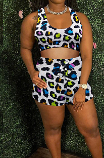 Fashion Casual Print Vest Shorts Sports Two-Piece TZ1192