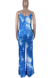 Fashion Sexy Tie Dye Print Sling Wide Leg Jumpsuits TZ1191 