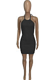 SUPER WHOLESALE | Halter Neck Knotted Strap Cultivate One's Morality Sexy Mini Dress Q870