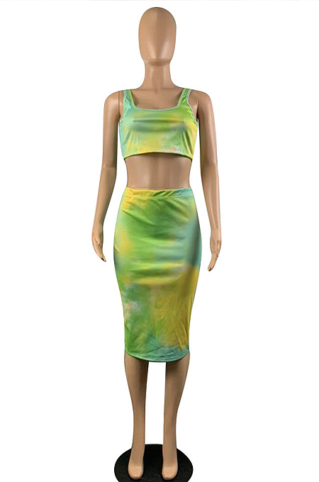 Euramerican Fashion Tie Dye Print Two-Piece OMM1064