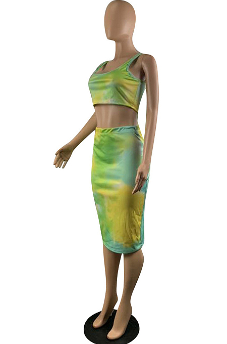 Euramerican Fashion Tie Dye Print Two-Piece OMM1064
