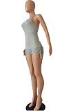 Fashion Sexy Hang A Neck Drawsting Fold Dress NYF8055
