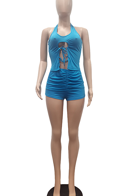 Euramerican Sexy Hang A Neck Bind Fold Pants Two-Piece NYF8061