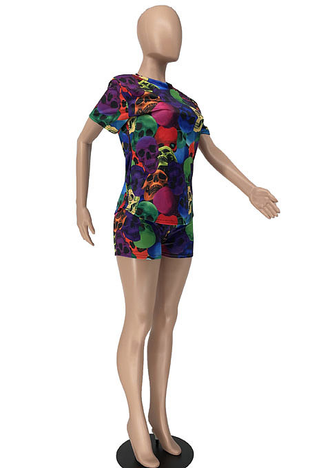 Fashion Casual Printing Skull Two-Pieces BE8031