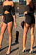 A Word Shoulder Ruffle Drawsting Trendy Casual Shorts Sets BE8026