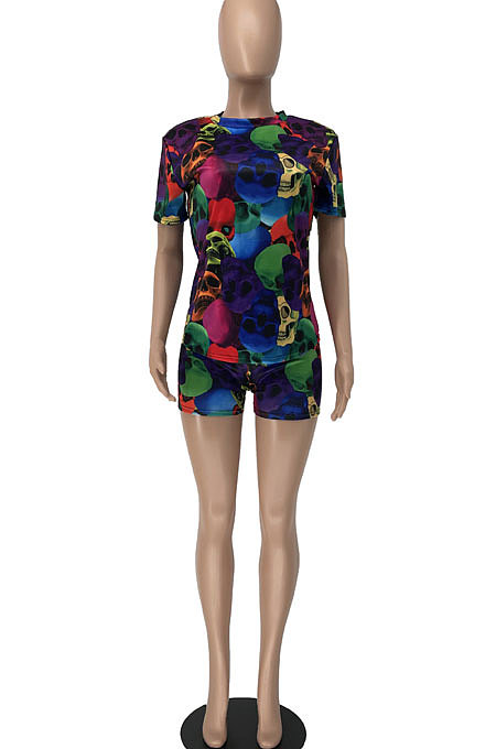 Fashion Casual Printing Skull Two-Pieces BE8031