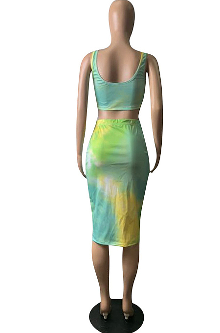Euramerican Fashion Tie Dye Print Two-Piece OMM1064