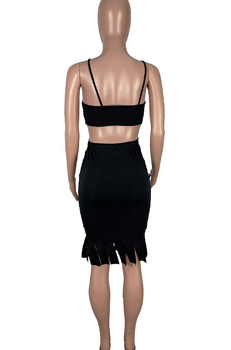 Pure Color Condole Belt Mini Dress KXL833