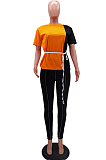 Euramrican Pure Color Spliced Fashion Casusl Two-Piece HHM6523 