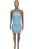 SUPER WHOLESALE | Halter Neck Knotted Strap Cultivate One's Morality Sexy Mini Dress Q870